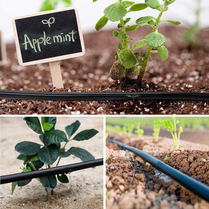 Garden Irrigation Tubing,1/4" Blank Distribution Tubing 50ft Flexible Tubing,Watering Drip Automatic Irrigation Equipment Set for Garden Greenhouse,Flower,Patio,Lawn (50 ft)