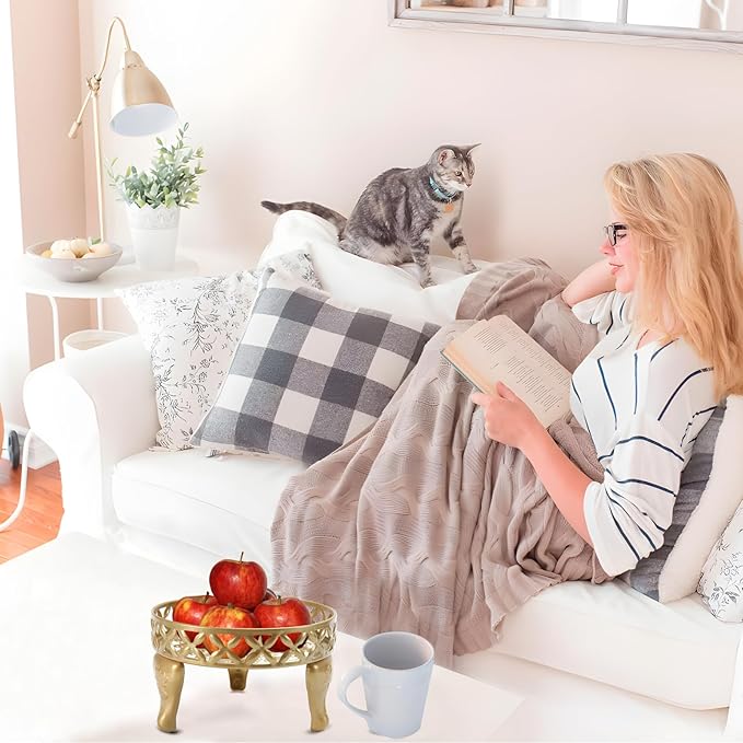 Gold Plant Stand, Metal Plant Stands Outdoor, Anti-Rust Iron Planter Stands for Indoor Plants, Round Flower Pot Stands Plant Shelf, Display Shelves Potted Plant Holders for Home Patio Decor