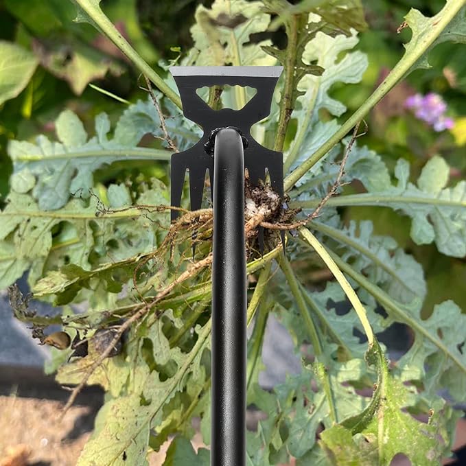 Gardening Hand Weeder Tools, Weeding Artifact Uprooting Weeding Tool, Durable Manganese Steel Hand Weeder Tool, Manual Multifunctional Weeders Gardening Tools for Yard and Garden (6 Teethes), 2 Pack