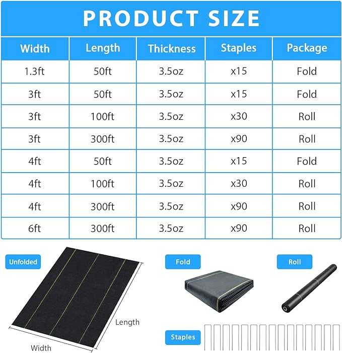 6ft x100ft Black Weed Barrier Landscape Premium Fabric-Heavy Duty Woven Ground Cloth with Superior Permeability Weed Control Convenient Design