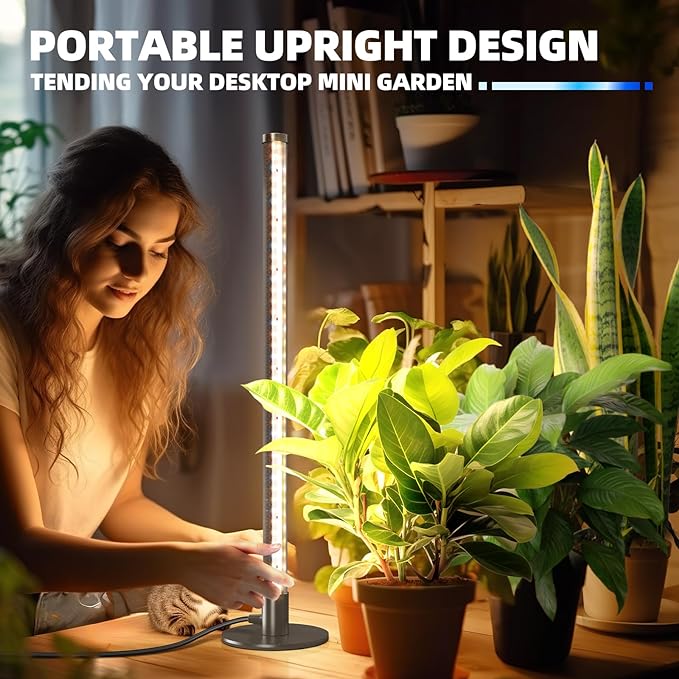 Barrina T10 Vertical Grow Light, 20W 2FT Desk LED Plant Light, Hanging and Standing, Table Top Full Spectrum Grow Lights for Indoor Plants with Stand and On/Off Switch, Ideal for Plants Growth