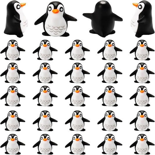 Bbiamsleep 25 Pcs Miniature Penguin Figurines Mini Penguin Figurines Resin Penguin Mini Penguin for Fairy Garden Micro Landscape Winter Christmas Decor