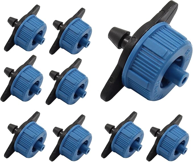 60 Pcs Drip Irrigation Emitters, 2 GPH Pressure Compensating Irrigation Drippers for Garden Lawn Watering Irrigation System, Blue