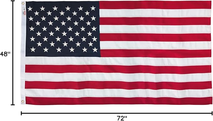 American Flag - 100% Made in the USA - 5' x 8' ft – Perma-Nyl Sewn Nylon with Grommets - Sturdy, Durable, and Patriotic - Great For Gardens, Homes, Patios and Cars - By Valley Forge Flag