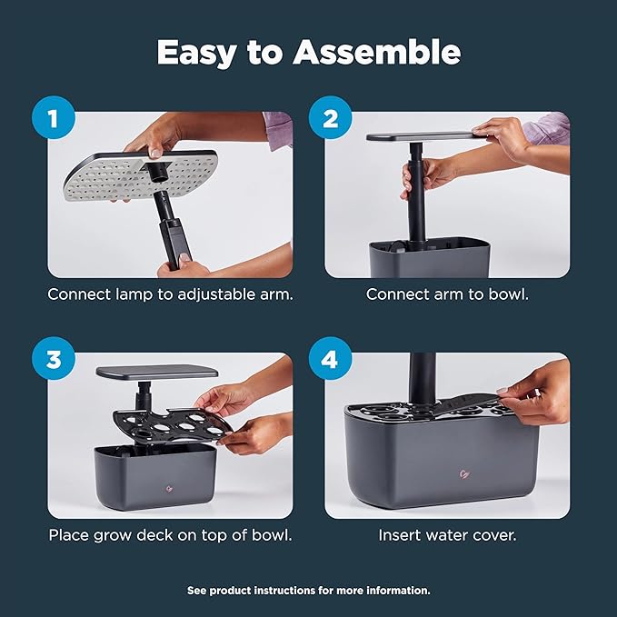 AeroGarden Harvest 2.0, Indoor Garden Hydroponic System with LED Grow Light, Holds up to 6 AeroGarden Pods, Charcoal