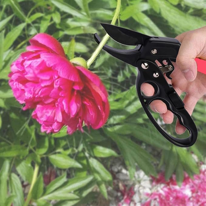 Garden Clippers, Premium Germany Pruners, Work 3 Times Easier, Professional Pruning Shears, Cutting Rose, Flower, Hedge, Stem, Sharp Scissors Gardening Tools, Arthritis Weak Hand Snips