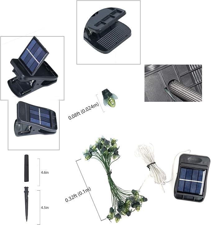 ANGMLN Solar Firefly Lights, 30 LED Solar Fireflies Lightning Bugs Fairy String Lights Outdoor Decor 19.6FT Solar Powered String Lights Waterproof for Garden Patio Home Wedding Party Spring Christmas