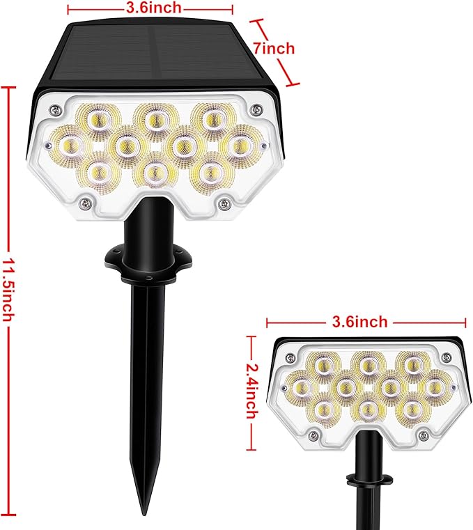 All-New Solar Spot Lights Outdoor Waterproof，20 LEDs Solar Tree Lights with 2 Modes, Landscape Spotlights for Pathway, Patio, Garden, Trees, Pool(4 Pack,Warm Light)