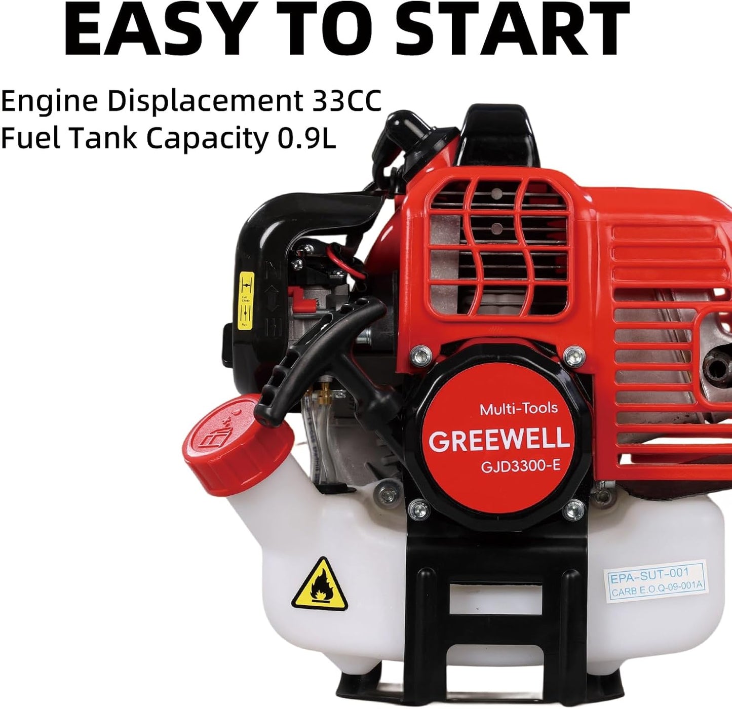 Gas Brush Cutter 2 Cycle Multifunctional Pole Saw Hedge Trimmer Attachments EPA Compliant Aircooled Shoulder Strap Lawn Garden Tool System Yard Farm