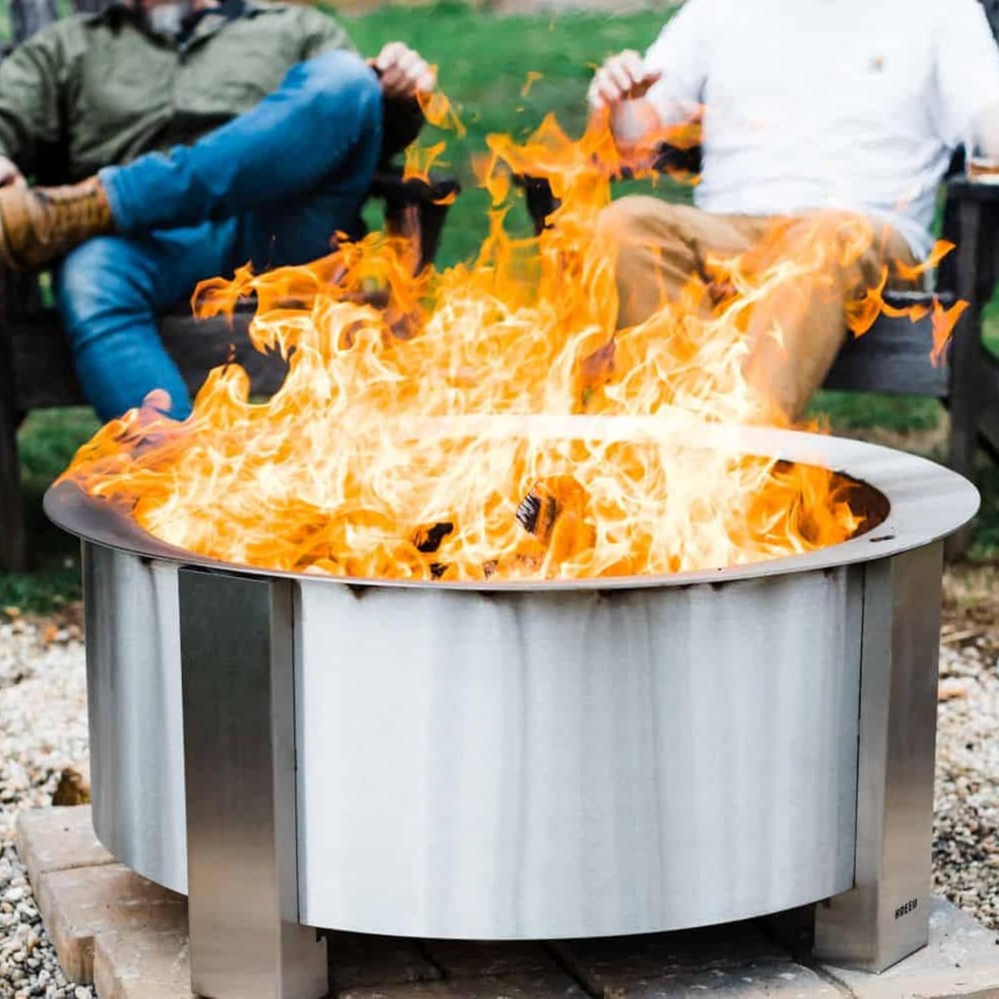 Breeo Smokeless Fire Pit (X Series 30, Stainless Steel) | 34.5 inch Smokeless Firepit for Outside | 94 Pounds | Ideal for Families Compatible with Wide Range of Breeo Accessories