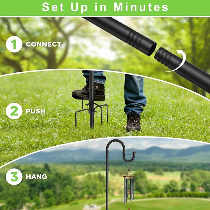 Bird Feeder Pole, 94" Shepherds Hooks for Outdoor, Hummingbird Feeders Stand Heavy Duty with Stable 5-Prong Base, Hanging Plant Shepherd Hook Hanger Stick for Outside Garden Yard Wedding