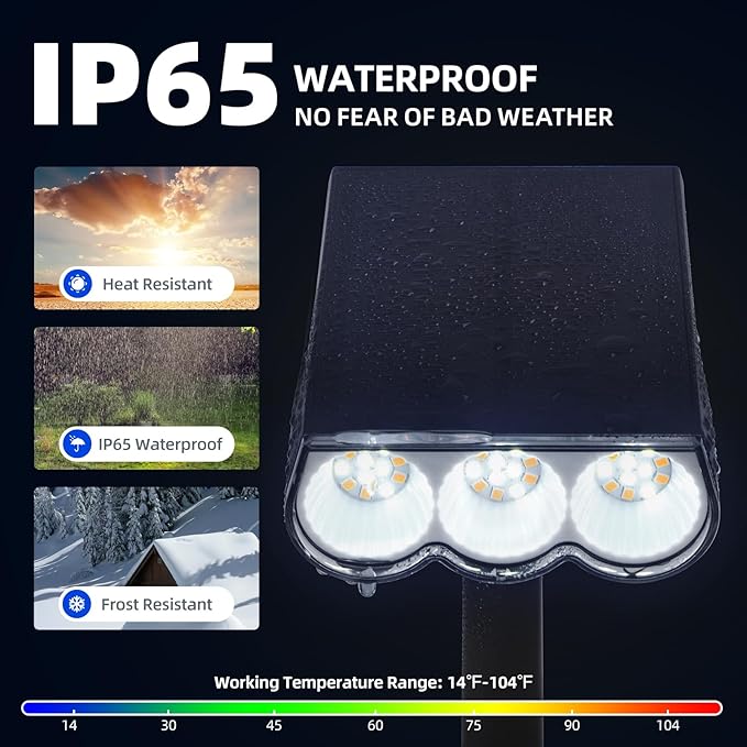 Barrina Solar Spot Lights Outdoor, 2-in-1 6500K & 2700K,360° Adjustable,3 Lighting Modes Solar Lights Waterproof, Auto On/Off 36 LEDs Landscape Spotlights for Garden Patio Yard Pool, 2 Packs