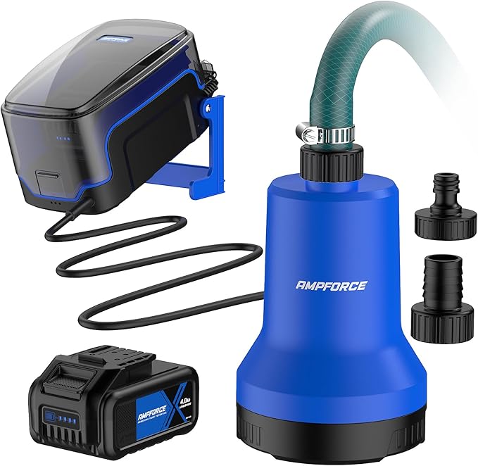 20V Cordless Submersible Water Transfer Pump, 1003 GPH Portable Sump Pump, 4.0Ah Battery Powered Water Pump Runtime 1H Ideal for Pool, Spa, Hot Tub, Garden, Flood Relief, and Outdoor Projects