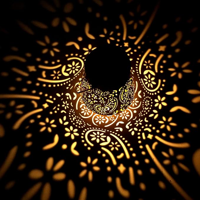 4 Pack Hanging Solar Lantern Outdoor Waterproof Lights Garden Hanging Solar Lights for Outside Patio Colored LED Lanterns Decorative with Handle for Yard Porch Table Pathway Xmax Christmas Tree Lights