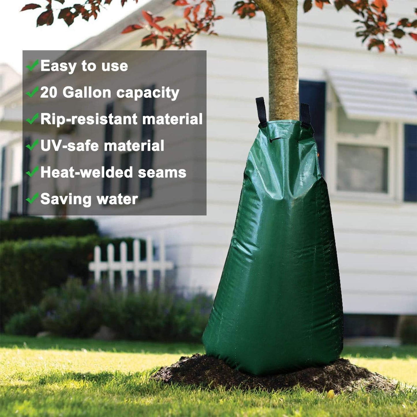 20 Gallon Tree Watering Bags, Reusable, Heavy Duty, Slow Release Water Bags for Trees, Premium PVC Tree Drip Irrigation Bags
