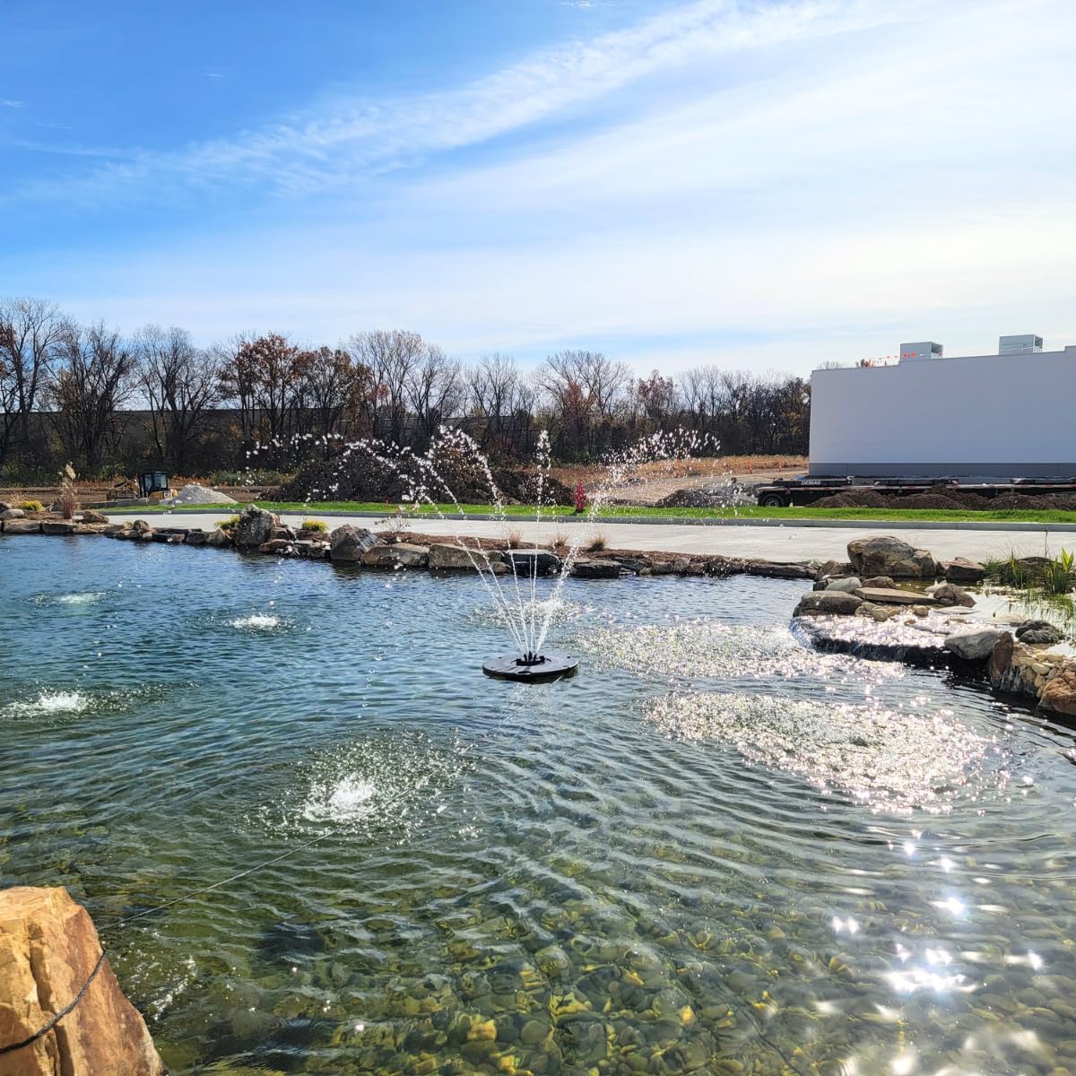 HALF OFF PONDS Floating Fountain – 1/3 HP Pond Aerator, 100' Cord – 5,200 GPH Water Pump – 9 Spray Patterns - Energy-Efficient Pump - for Ponds & Water Gardens