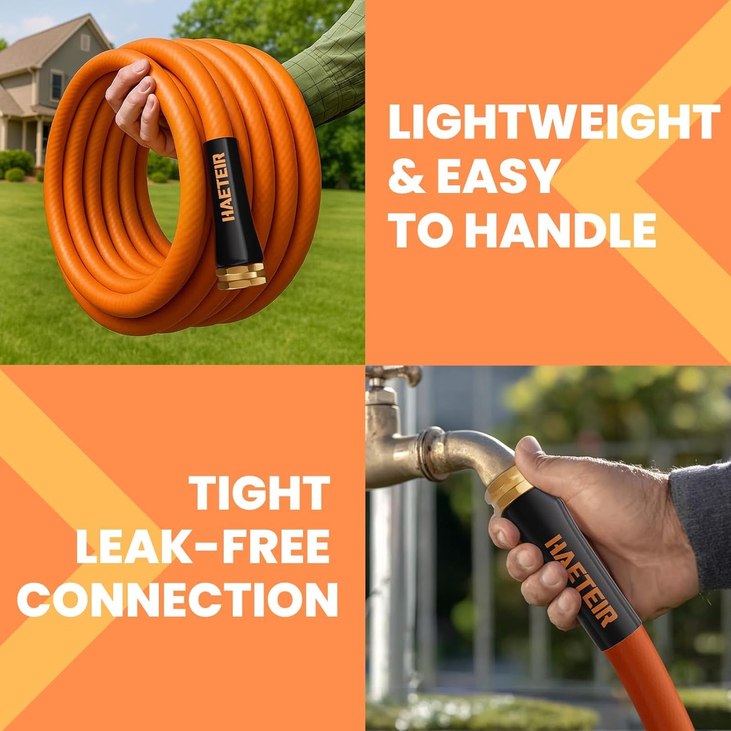 Garden Hose 5ft 5/8", Water Hose Heavy Duty, Flexible, Male to Female Fittings, Burst 700 PSI, Lightweight Hybrid Hose with Swivel Handle (5 FT)