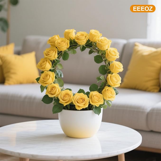 8 Pack Circle Trellis for Climbing Plants Indoor,13" Plants Climbing Holder Rack with 20 Plant Twist Tie for Potted Plants Flowers Indoor,Small House Plant Trellis for Flower Plant Support