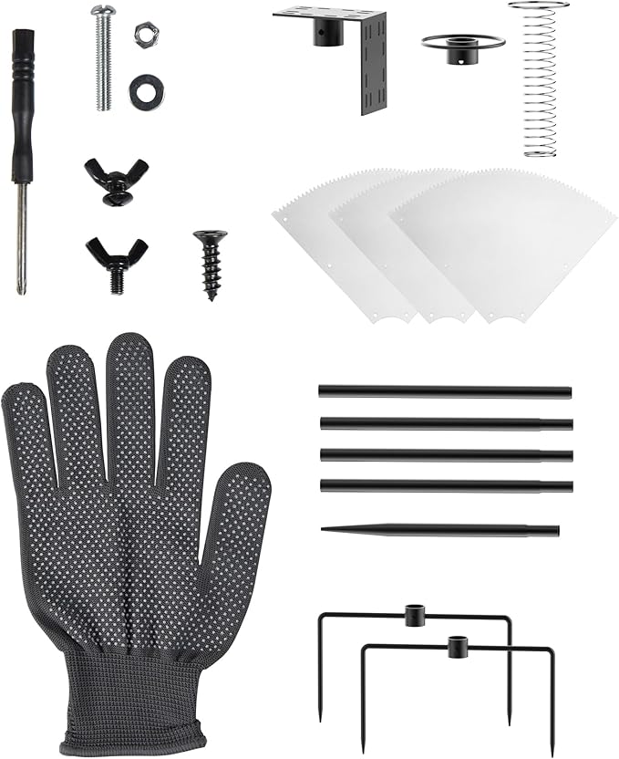 Bird Feeder Pole with Squirrel Baffle - 90 Inch Bird House Pole for Outdoors Heavy Duty, Squirrel Proof Baffle with Stainless Steel Spring for Better Defense, Slip-Fit Connection