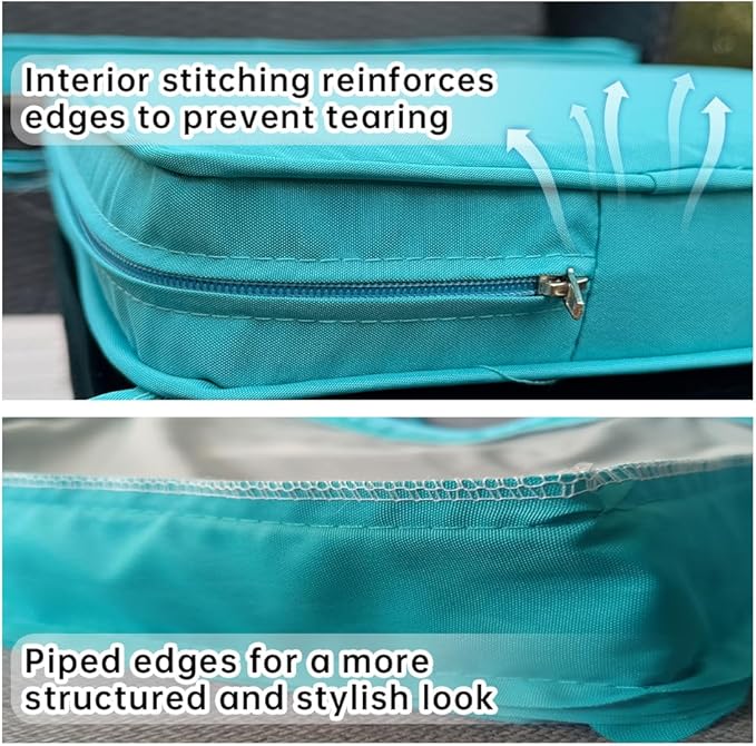 3-Pack Outdoor Patio Furniture Replacement Cushions Set–High-Elastic Sponge Cushions Fit 4-Piece Wicker Rattan Sofa, Loveseat & Chairs, 36x18x2 & 18x18x2, Waterproof, Fade-Resistant (Lake blue)