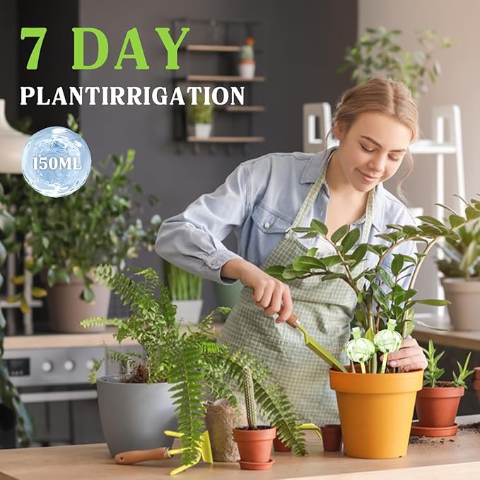 4 PCS Plant Self Watering Globes 8.9 Inch Plant Watering Devices Colorful Glass Glass Watering Bulbs for Indoor Outdoor Plants