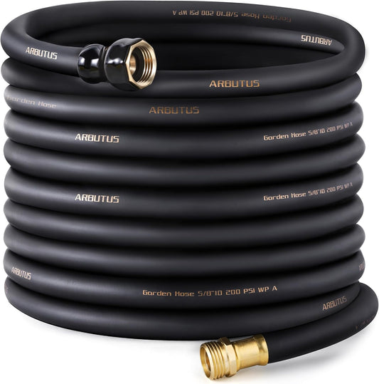 Garden Hose 5/8" x 100ft - No-Kink Flexible Water Hose 600 PSI Burst Pressure, Lightweight & Durable for Yard, Car Wash, Pets Black
