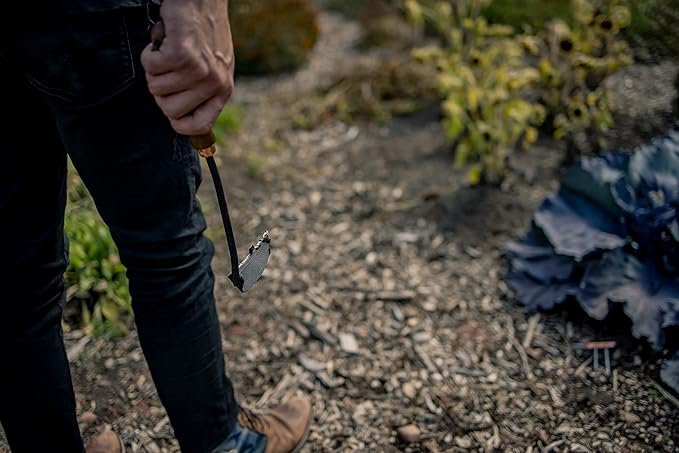 Barebones Japanese Weeding Hoe - Hoe Garden Tool - Durable Stainless Steel Hand Tool for Weeding and Digging (Walnut/Black)