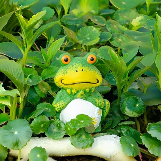 4 Pack Plant Watering Devices, Frog Shape Terracotta Watering Spikes, Vacation Self Watering Planter Insert, Automatic Plant Waterer for Indoor Outdoor Plants (Big Frog)