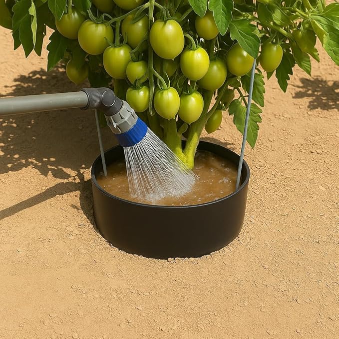 Garden Water Ring 10-Pack – Root Zone Irrigation Water Saver Rings for Garden Plants – Precision Hydration, Weed Control & Fertilizer Containment – Made in USA – Reusable Garden Watering Tool