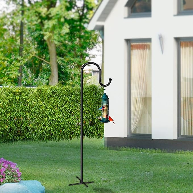 Adjustable Shepards Hooks for Outdoor 36Inches with5Prong Base,Shepherds Hooks for Outdoor,Stand Pole for Humming Bird Feeder for Hanging Solar Lights,Mason Jar,Outdoor Garden Wedding Decor(36in-2pcs)