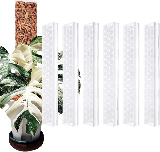 6 Pcs 17 Inch Plastic Moss Pole for Plants Monstera,Designed Specifically for Climbing Plants, Stackable Plant Support for Indoor Plants