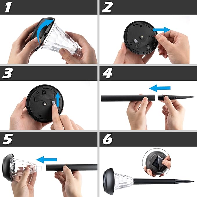 GIGALUMI 12 Pack Solar Lights Outdoor Waterproof, Cool White Pathway Lights Solar Powered, Landscape Lighting, Solar Garden Lights for Decor, Patio, Garden, Yard, Pathways, Walkways