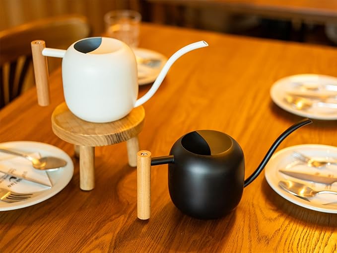 Green Moon Water Can Indoor Plant Black 1.2L/41oz with Long Spout Small Water Can Metal Watering Can Pot for Indoor House Plant Bonsai Outdoor Garden Flowers Decorative