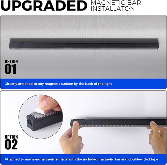 Barrina T5 Grow Lights for Indoor Plants, 2FT 80W(8 x 10W) Black Cover LED Plant Growing Lamp, Full Spectrum Grow Light Strip with Switch, Magnetic Installation, Plug and Play, 5000K, 8 Packs