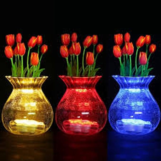 Bright LED Floral Tea Light Submersible Lights for Party Wedding (Green, 20 Pack)