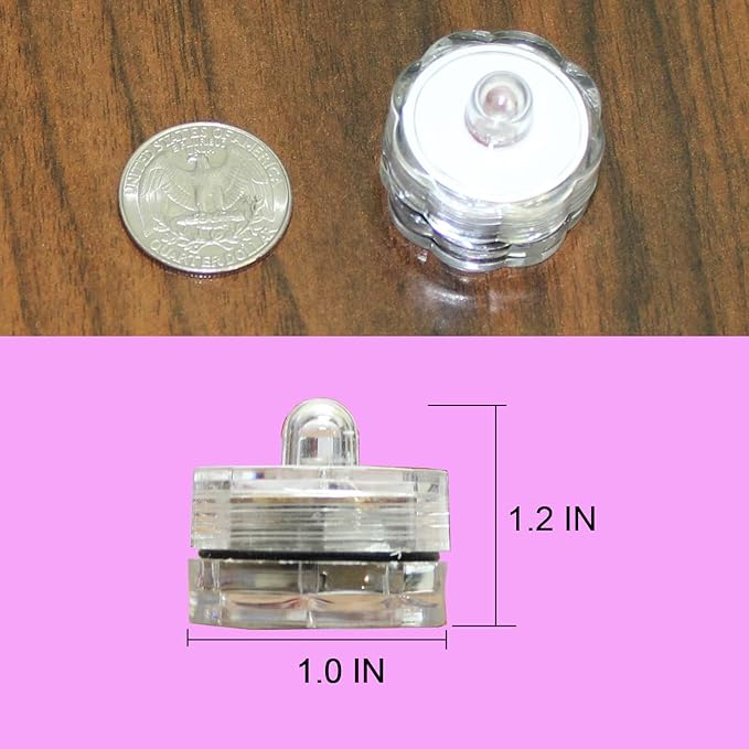 Bright LED Floral Tea Light Submersible Lights for Party Wedding (White, 60 Pack)