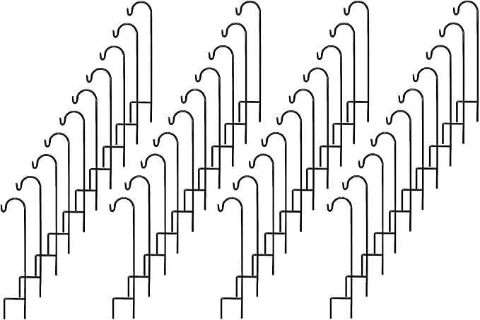 Ashman Shepherd's Hooks 35 Inch (40 Per Pack), Black, Made of Premium Metal for Hanging Solar Lights, Bird Feeders, Mason Jars, Christmas Lights, Lanterns, Garden Stakes and Wedding Décor.