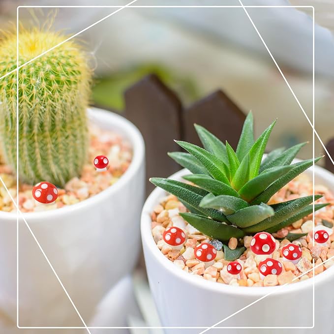 160 Pcs Tiny Mushrooms Mini Figurines Miniature Cute Colorful Mushroom Figurines Indoor Outdoor Mushroom Statue Decor Mushroom Decoration for Garden Landscape Bonsai Craft Ornament (Red, S, M, L)