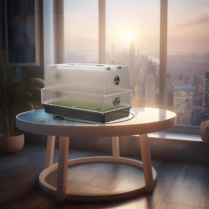 AC Infinity Heavy Duty 3mm Thick Humidity Dome with Height Extension, Germination Kit with LED Grow Light Bars, Sturdy Drip Tray, 6x12 Cell Tray for Indoor Gardening, Seed Starting, Cloning Plants