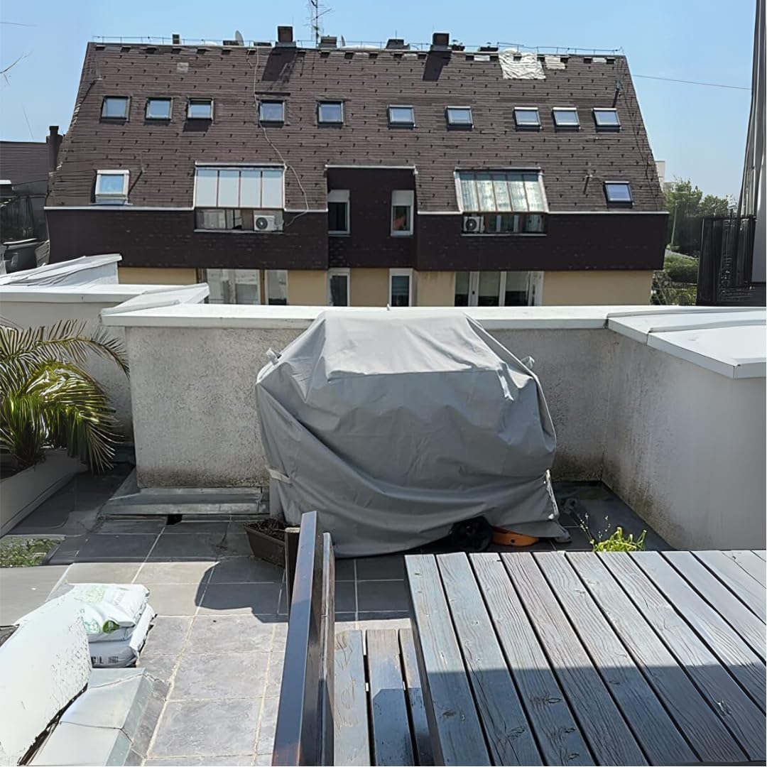 BBQ Grill Cover, 60 Inch Heavy Duty Waterproof 3-4 Burner Barbecue Gas Grill Covers for Weber Genesis Char-Broil Brinkmann, Gray