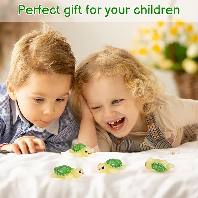 60 Pcs Mini Resin Tortoise,Cute Miniature Sea Turtle Figurines,Tiny Ocean Tortoise Statues for Fairy Garden Landscape Birthday Party Ornament Home Plant Decor Crafts DIY(Green)