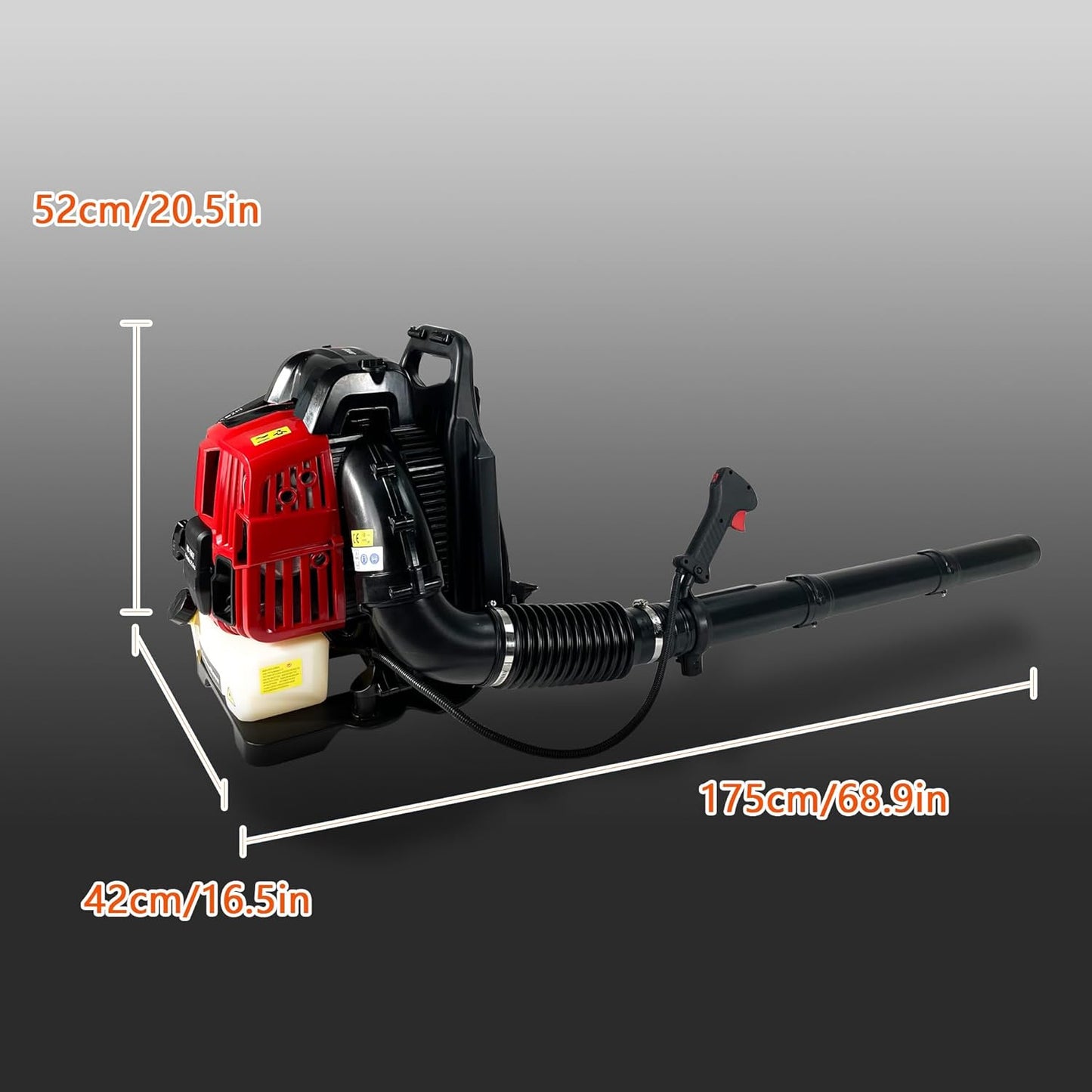Backpack Gas Leaf Blower,76CC,660CFM,200MPH,4 Stroke Air Cooling Gas Backpack Grass Blower,Snow Blower EPA Compliant