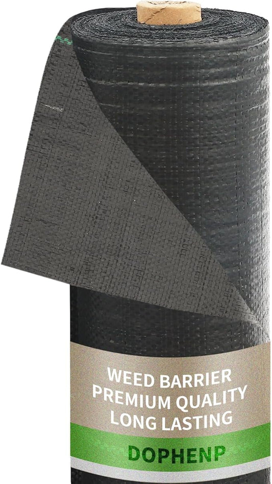 3x100ft 3.2OZ,Weed Barrier Landscape Fabric Heavy Duty, Woven Weed Control Fabric, High Permeability Good for Flower Bed, Geotextile Fabric Underlayment, Driveway (4ft*100ft)