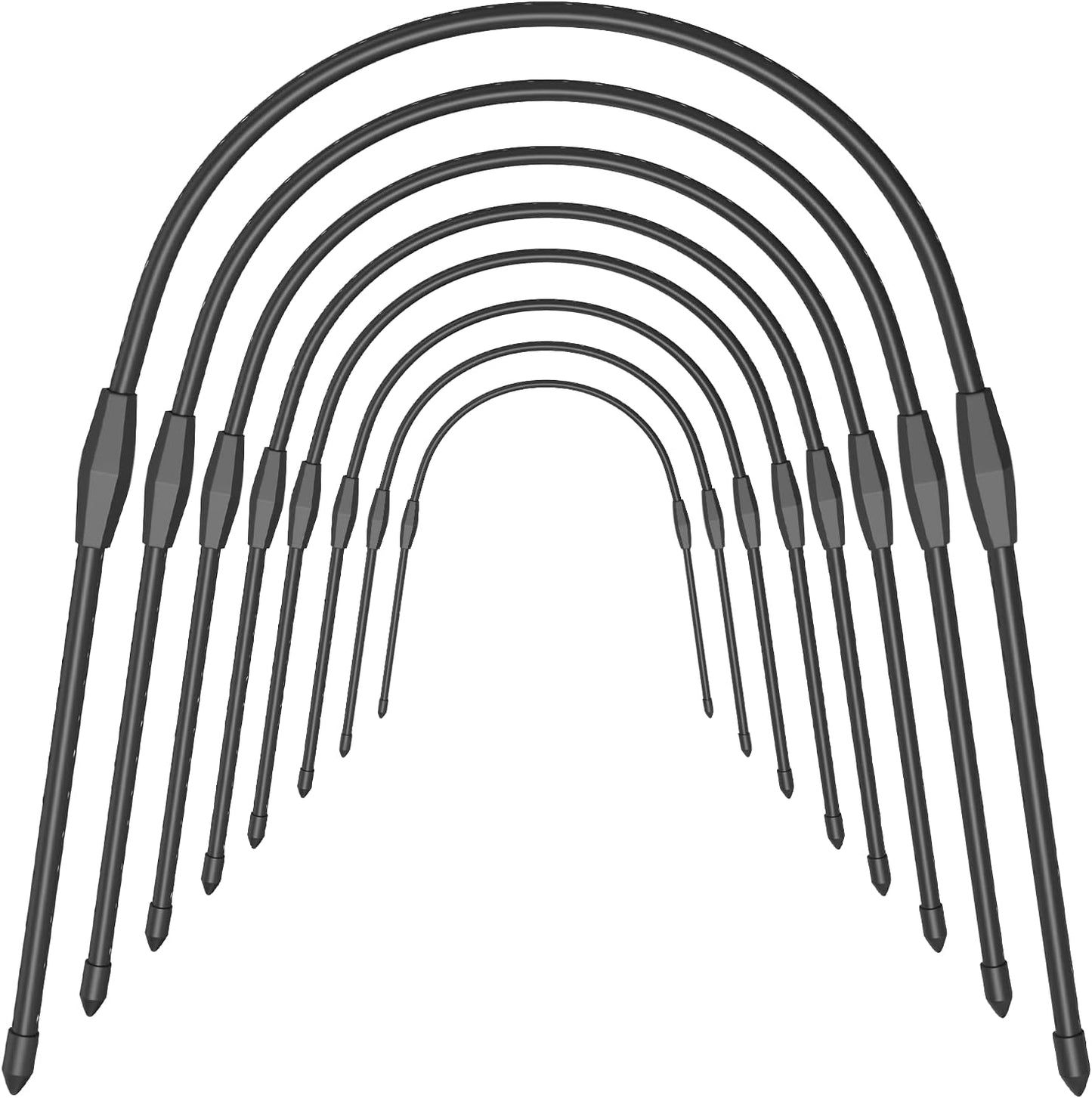 FOTMISHU 8pcs Garden Hoops for Raised Beds, 19.6"x 19.6" Greenhouse Hoops for Cover Garden Netting, Rust-Free Garden Tunnel, Reuseable Gardening Supplies for Plants (8pcs S-19.6"x 19.6")