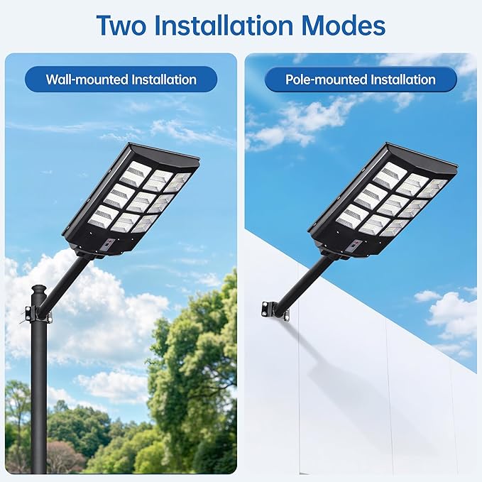 6000W Solar Street Lights Outdoor – 240,000LM 7000K LED with Motion Sensor, 324 LEDs, 240° Wide Angle, IP65 Waterproof, Dusk to Dawn Solar Flood Lights for Yard, Parking Lot, Garage