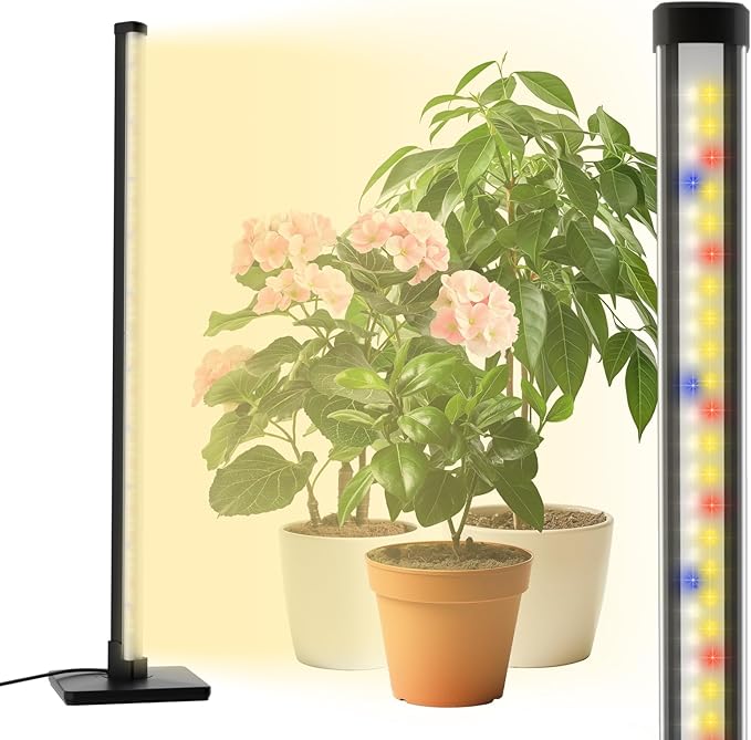 GLOWRIUM Standing Grow Light with Auto-Timer, 20W Vertical Grow Lights for Indoor Plants,3 Light Modes,134 LEDs,Full Spectrum Plant Lights for Wide Area Coverage in Indoor Plants (30 in)