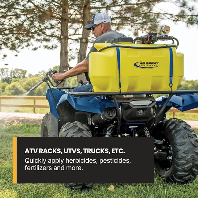 25 Gallon Diamond Spot Sprayer – 4.0 GPM SHFLO 12V Pump, Deluxe Aluminum Handgun, 15’ Hose – ATV/UTV Lawn & Garden Sprayer for Weed, Pest, and Fertilizer Application