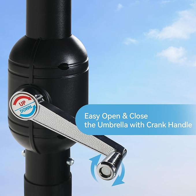 GREEN PARTY 15 ft Rectangle Patio Umbrella with Base Included, Double-Sided Table Umbrella with Crank, Large Outdoor Umbrellas for Patio Poolside Garden Backyard, Burgundy Red