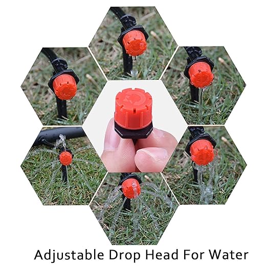 Garden 50Ft Automatic Micro Irrigation System, 1/4" Blank Distribution Plant Watering Irrigation Kit Accessories Include Atomizing Nozzle Mister Dripper for Garden Flower Bed,Patio,Lawn …