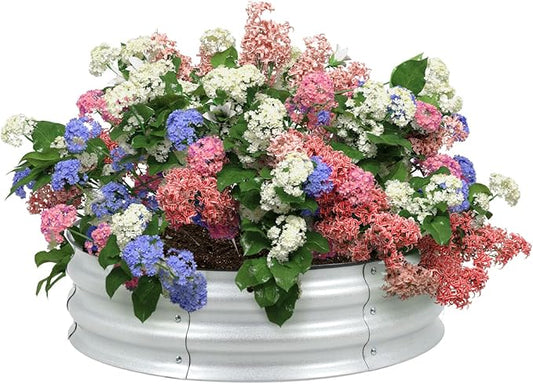 BPS Metal Raised Garden Bed, 2.5FT Diameter Galvanized Planter Raised Garden Boxes for Flower Planters, Vegetables Herb